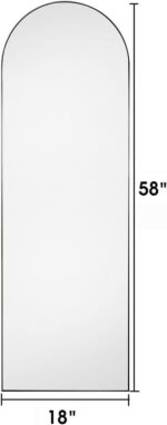 58"x18" Black Aluminum Arched Full Length Mirror - Image 2