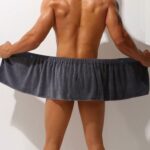 Grey Microfiber Wearable Bath Towel Shorts - Image 2