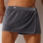 Grey Microfiber Wearable Bath Towel Shorts