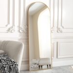 64"x21" Gold Aluminum Arched Full Length Mirror - Image 2