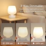 White Glass Touch Table Lamp 3-Way Dimmable - Image 2
